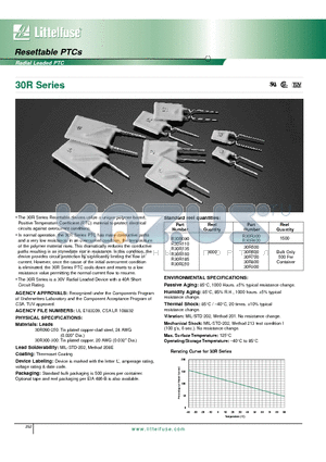 30R datasheet - Radial Leaded PTC