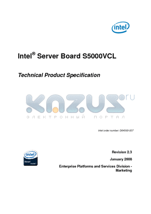 D64569-007 datasheet - Intel Server Board S5000VCL