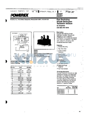 D66DV550 datasheet - Fast Switching Single Darlington Transistor Module