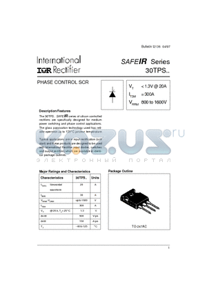 30TPS08 datasheet - PHASE CONTROL SCR