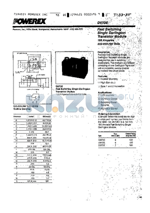 D67DE datasheet - Fast Switching Single Darlington Transistor Module