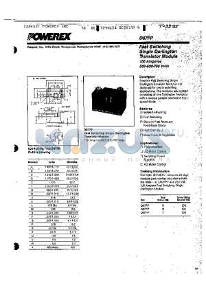 D67FP datasheet - Fast Switching Single Darlington Transistor Module