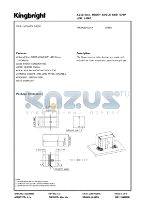 APEKA3224CGCK datasheet - 3.2x2.4mm RIGHT ANGLE SMD CHIP LED LAMP