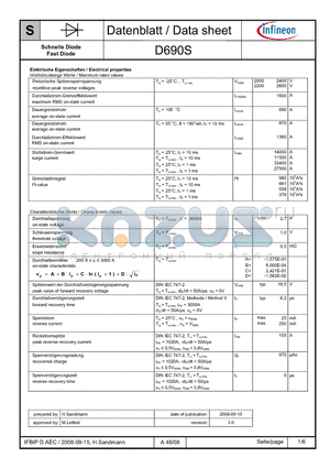 D690S datasheet - Schnelle Diode Fast Diode