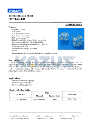 31-01UTC-S463 datasheet - POWER LED