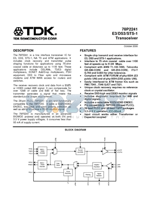 78P2241 datasheet - Transceiver