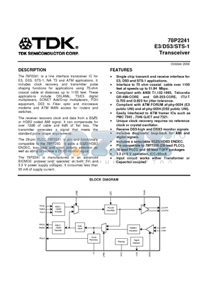 78P2241-IGT datasheet - Transceiver