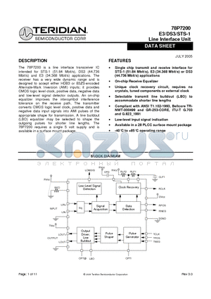 78P7200-IH datasheet - Line Interface Unit