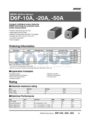 D6F-10A5-000 datasheet - MEMS Airflow Sensor