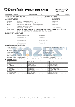 C0749A datasheet - COMPUTER CABLE