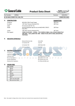 C0784A datasheet - COMPUTER CABLE