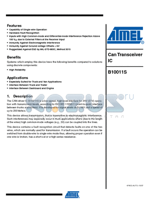 B10011S datasheet - Can Transceiver IC