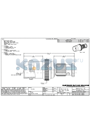 APH-BNCJ-HDBNCP datasheet - HD BNC PLUG TO BNC JACK 75 OHM ADAPTER