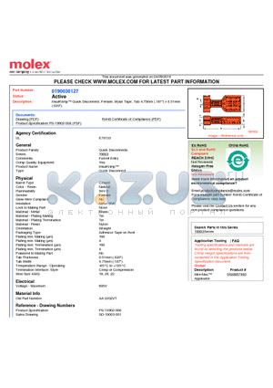 AA-2202VT datasheet - InsulKrimp Quick Disconnect, Female, Mylar Tape, Tab 4.75mm (.187