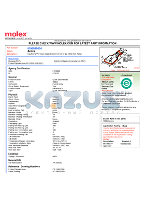 AA-2205XC datasheet - InsulKrimp Female Quick Disconnect for 18-22 AWG Wire Range