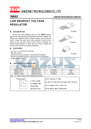 78RXX datasheet - LOW DROPOUT VOLTAGE REGULATOR