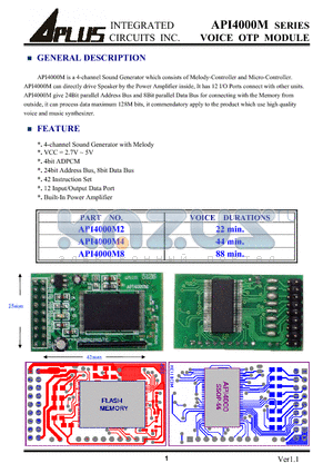 API4000M4 datasheet - 4-channel Sound Generator with Melody