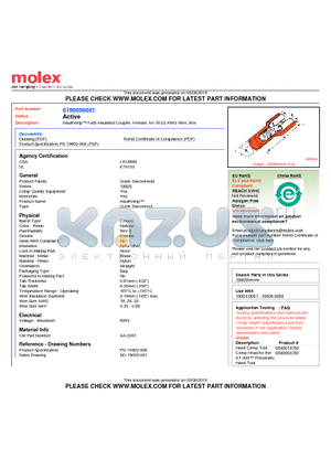 AA-2261 datasheet - InsulKrimp Fully Insulated Coupler, Female, for 18-22 AWG Wire, Box