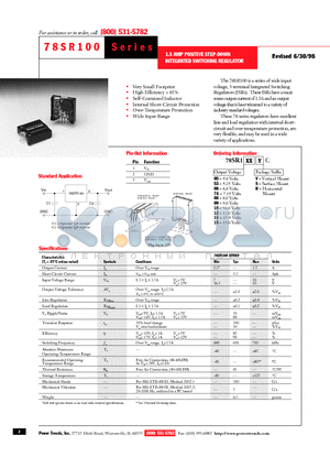 78SR105SC datasheet - 1.5 AMP POSITIVE STEP-DOWN INTEGRATED SWITCHING REGULATOR