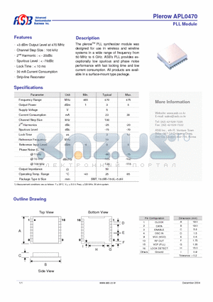 APL0470 datasheet - PLL Module