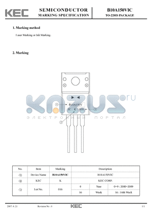B10A150VIC datasheet - TO-220IS PACKAGE