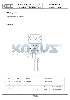 B10A200VIC datasheet - TO-220IS PACKAGE