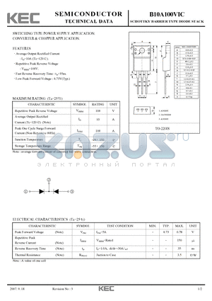 B10A100VIC_07 datasheet - SCHOTTKY BARRIER TYPE DIODE STACK