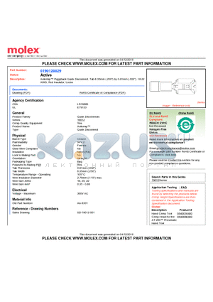 AA-8301 datasheet - Avikrimp Piggyback Quick Disconnect, Tab 6.35mm (.250