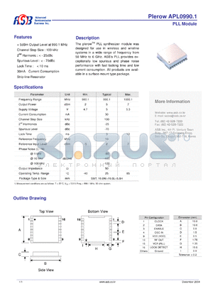 APL0990.1 datasheet - PLL Module