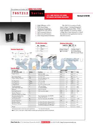 78ST212VC datasheet - 12V 2 AMP POSITIVE STEP-DOWN INTEGRATED SWITCHING REGULATOR