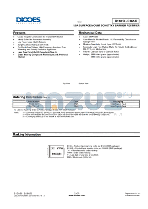 B120-13-F_12 datasheet - SURFACE MOUNT SCHOTTKY BARRIER RECTIFIER