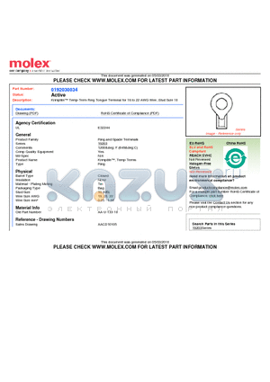 AA-U-133-10 datasheet - Krimptite Temp-Term Ring Tongue Terminal for 18 to 22 AWG Wire, Stud Size 10