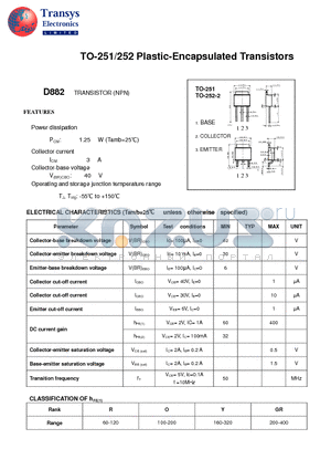 D882 datasheet - Plastic-Encapsulated Transistors