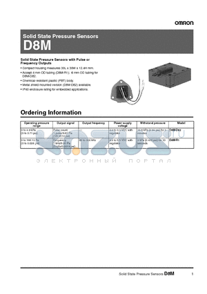 D8M datasheet - Solid State Pressure Sensors