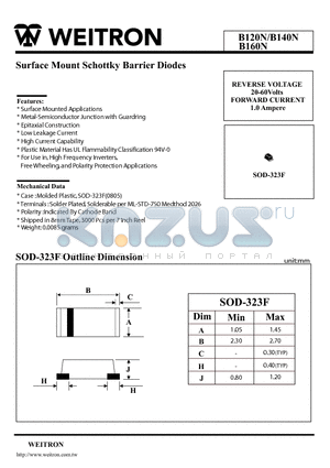 B120N_09 datasheet - Surface Mount Schottky Barrier Diodes