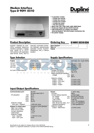 D90910210024 datasheet - Modem Interface