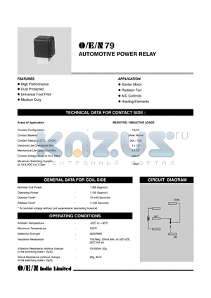 790-A-120 datasheet - AUTOMOTIVE POWER RELAY