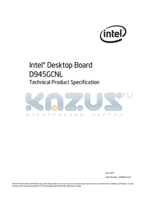 D945GCNL datasheet - Technical Product Specification