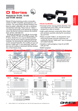 DA-T263-101E datasheet - D Series Heatsinks