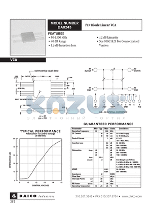 DA0243 datasheet - PIN Diode Linear VCA