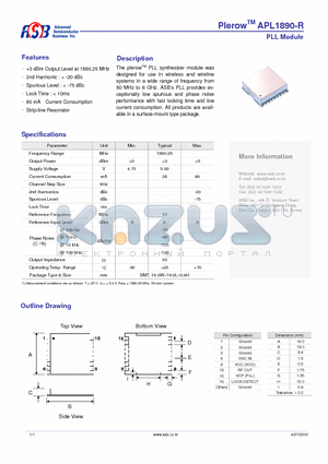 APL1890-R datasheet - PLL Module