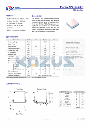 APL1945.3-R datasheet - PLL Module