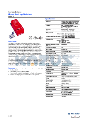 440G-L07247 datasheet - Guard Locking Switches