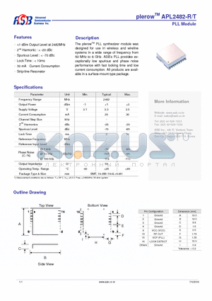 APL2482-RT datasheet - PLL Module