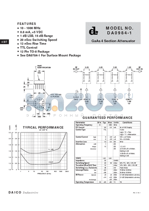 DA0984-1 datasheet - GaAs 4 Section Attenuator