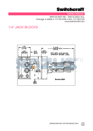 2300 datasheet - 1/4 JACK BLOCKS