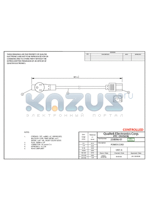 230006-01 datasheet - POWER CORD