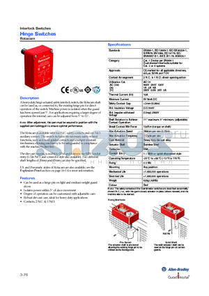 440H-R03078 datasheet - Hinge Switches