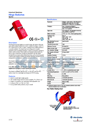 440H-S34010 datasheet - Hinge Switches