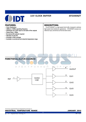 2305NZT-1DCG datasheet - 2.5V CLOCK BUFFER